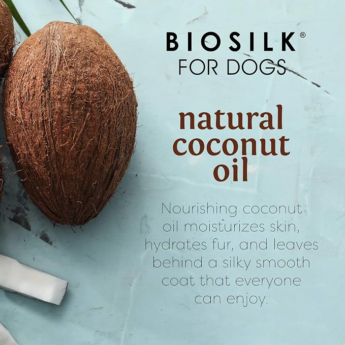 BioSilk for Dogs Silk Therapy Shampoo With Natural Coconut Oil | Sulfate and Paraben Free Natural Dog Shampoo, 12 Fl Oz - 6 Pack | Made in the USA