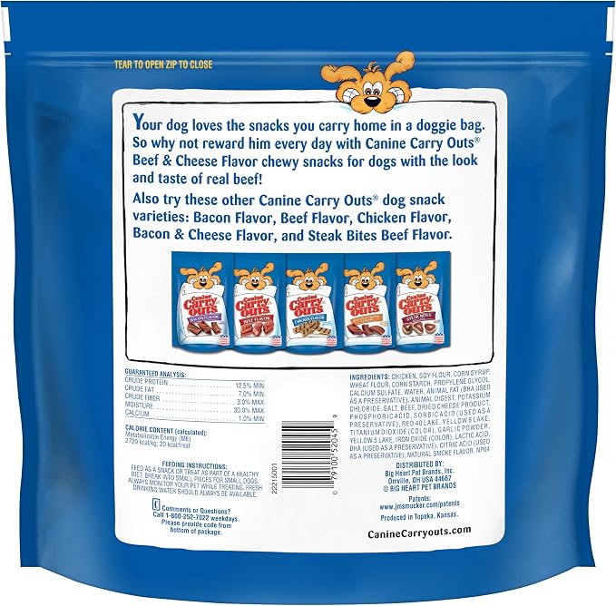 Canine Carry Outs Dog Treats, Beef & Cheese Flavor, 47 Ounce (Pack of 2)