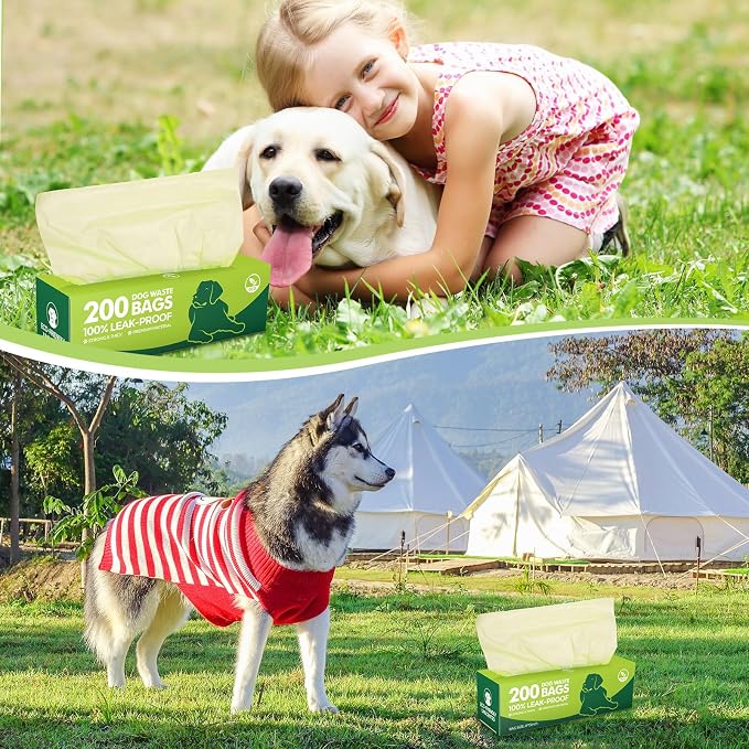 Harloon 6000 Counts Dog Poop Waste Bags Bulk, 30 Rolls Pet Waste Bags, Extra Thick Strong Leak Proof, for Walking, Travel, Park, Puppy Cleanup,Universal Doggy Rolls Waste-Box(Green,12 x 8 Inches)