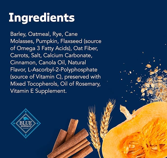 Blue Buffalo Health Bars Pumpkin & Cinnamon Crunchy Dog Biscuits, Oven-Baked with Pumpkin & Natural Ingredients, Healthy Dog Treats with No Artificial Flavors or Preservatives, 16 oz.