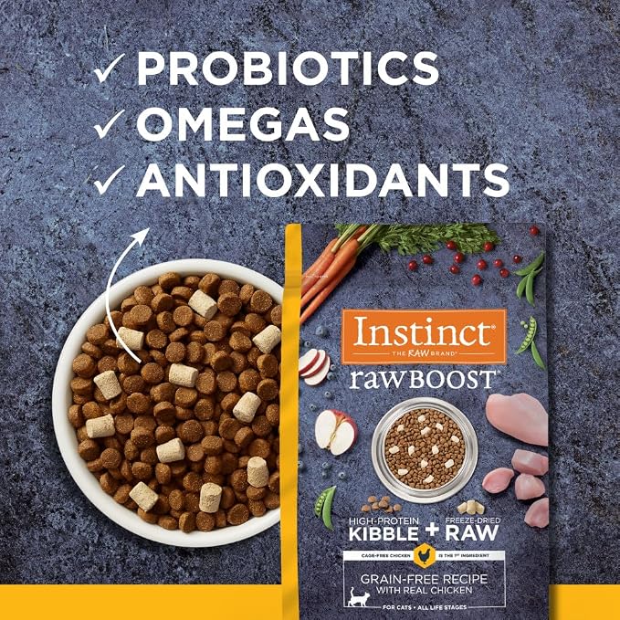Instinct Raw Boost, Natural Dry Cat Food with Freeze Dried Pieces, High Protein, Grain Free Recipe - Real Chicken, 10 lb. Bag