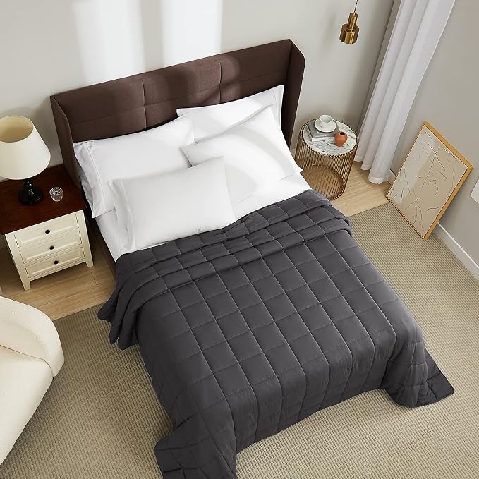 L'AGRATY King Size Weighted Blanket 20lbs - 88"x104" Cooling Breathable Heavy Blanket with Glass Beads for Adult All-Season