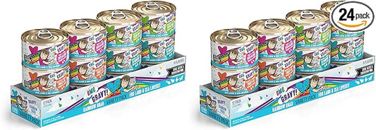 Weruva B.F.F. OMG - Best Feline Friend Oh My Gravy!,Variety Pack,Rainbow Road,Wet Cat Food by,2.8oz Can,(Pack of 24)