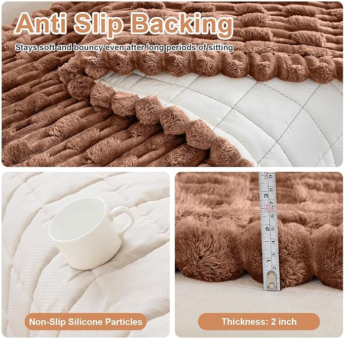 Waterproof Dog Couch Cover, Non Slip Pet Sofa Protector, Thick Fuzzy Couch Cover for Dogs, Machine Washable Furniture Protector, Scratch Resistant Pet Couch Mat(Light Coffee, 28" x 83"/70 x 210cm)