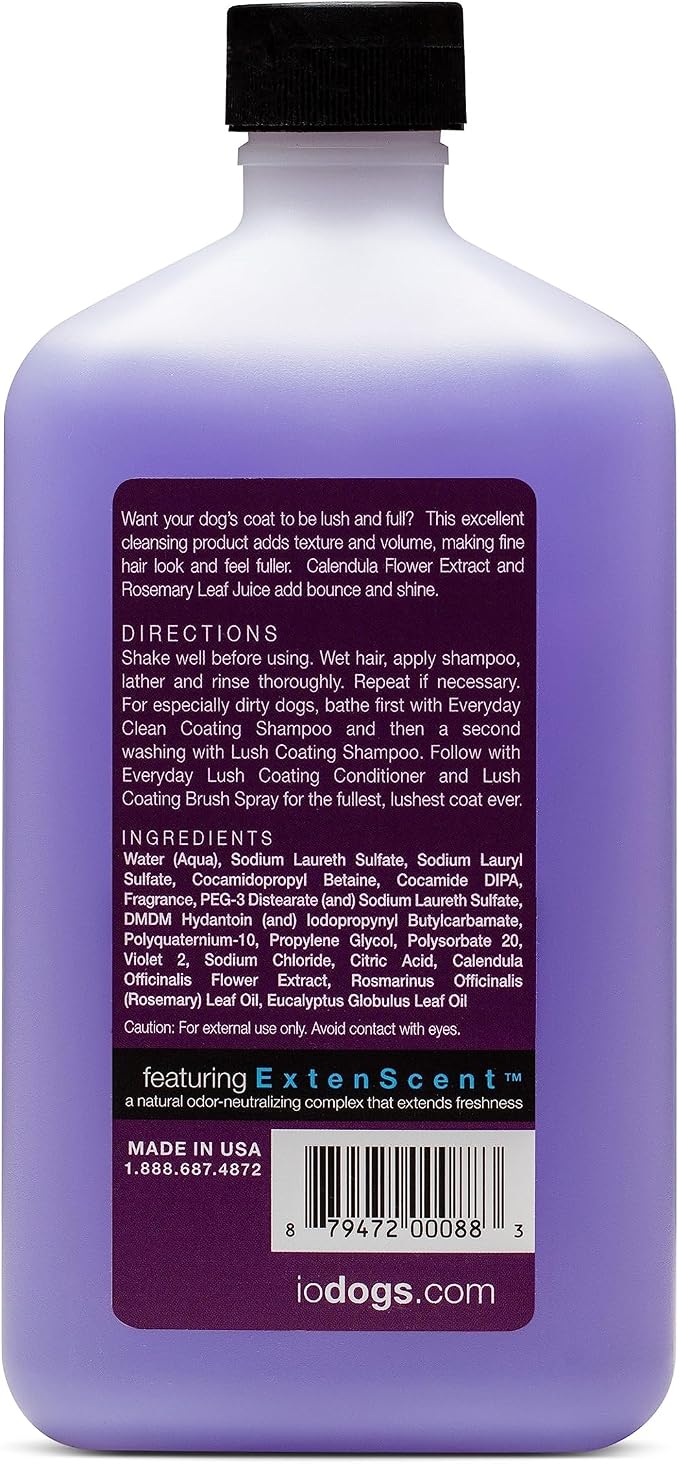 Isle of Dogs - Everyday Elements Lush Coating Shampoo For Dogs - Violet + Sea Mist - Volumizing Pet Shampoo With Calendula Flower & Rosemary Leaf Juice For Bounce and Shine - Made in the USA - 16.9 Oz