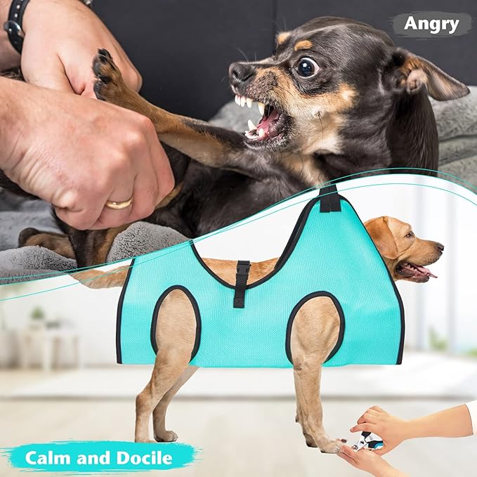 ATESON Dog Grooming Hammock - Upgrade Pet Grooming Harness for Nail Trimming (M 40lb), Dog Sling for Nail Clipping, Dog Hanging Holder Hanger for Cutting Nail with Nail Clippers