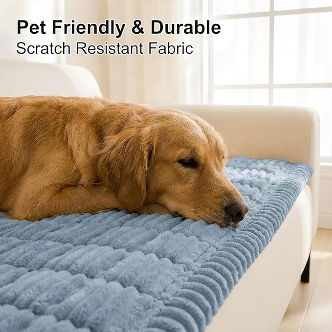 Smiry Couch Cover for Dogs, Non Slip Washable Sofa Protector for Pets, Soft Furniture Cover for Pet, Stylish Sofa Covers, Cozy Protect Against Fur, Dirt & Everyday Messes (Haze Blue, 35.4" x 82.7")