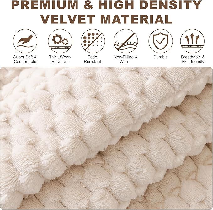 OTOB Couch Covers for Sofa Pet Friendly, Washable & Non Slip Fuzzy Dog Couch Cover Love Seat Sofa Slipcovers Cushion Mat, Cozy Soft All Seasons Plush Furniture Protector (Cream, 27.6" x 59.1")