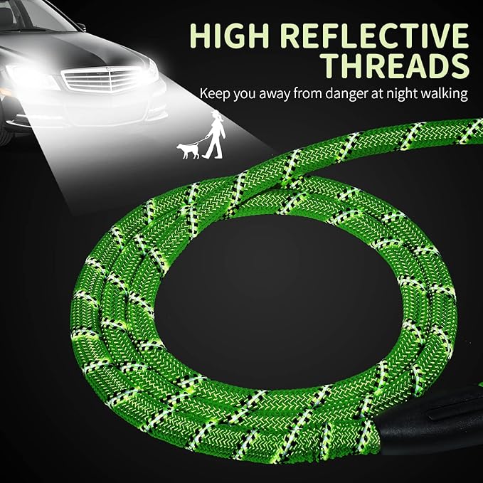Hi Kiss Check Cord Large,Medium Small Dogs/Puppy Obedience Recall Training Agility Lead - 15ft 20ft 30ft 50ft Training Leash(Green 50ft-Diam 1/3"-1 Hook)