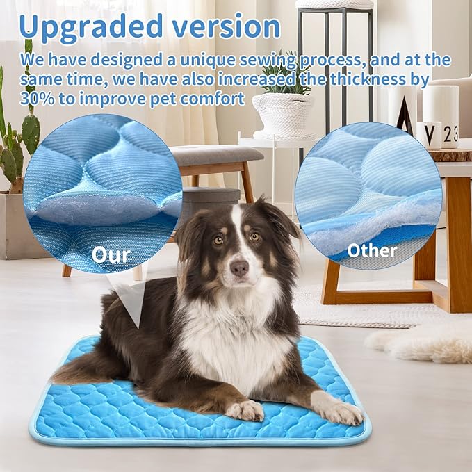 Dog Cooling Mat Non-Toxic Self Cooling Pad for Dogs Cats in Hot Summer Cool Pad Washable & Easy Clean