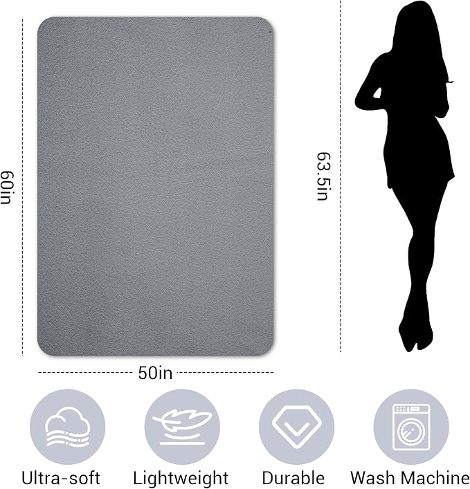 CULVE 24 Pack Fleece Throw Blanket 50x60 - Soft Lightweight Blankets in Bulk for Wedding, Gifts Pet Home Bed Sofa Couch Office Travel(Gray)