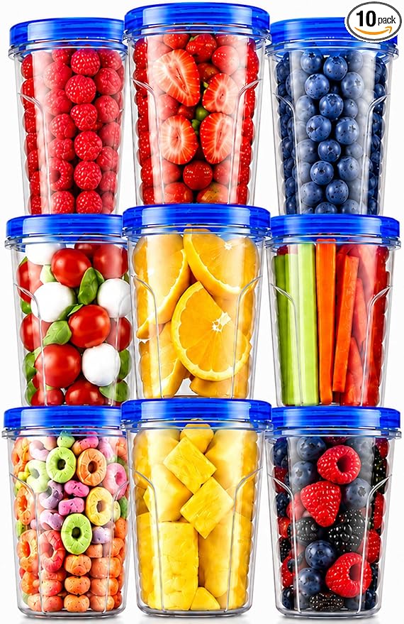 Tafura 10 Pack 32 Oz Freezer Storage Containers Leak-Proof - BPA Free Soup Containers with Lids - Reusable Freezer Containers for Food with Twist Top Lids - Ideal for Meal Prep, Leftovers & Pantry
