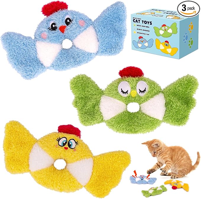 ETEKYER Cat Toys Bird, Catnip Toys for Indoor Cats Kitten, Crinkle Sound Interactive Cat Nip Kitty Kicker Toy 8.66 Inches for All Breeds