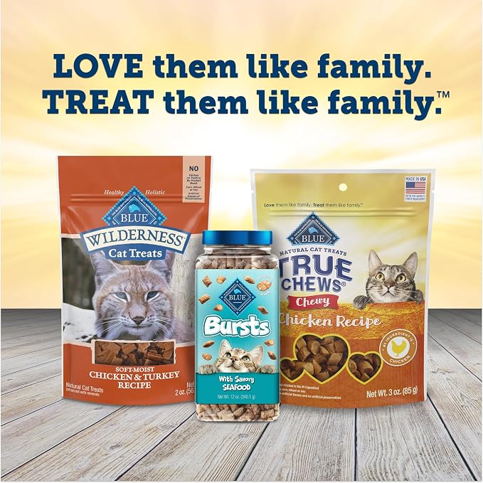 Blue Buffalo True Chews Natural Chewy Cat Treats, Made in the USA, Chicken Recipe, 3-oz Resealable Bag