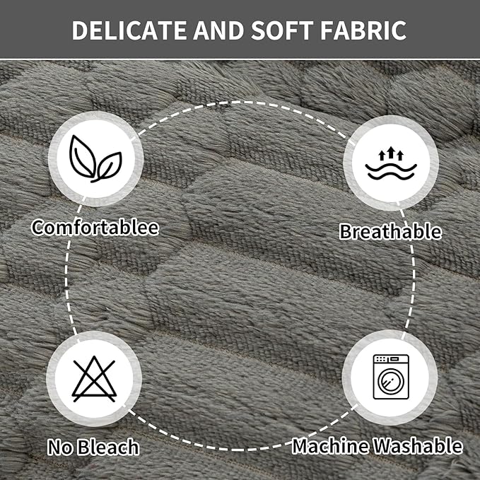 Plush Warm Sofa Covers Washable, Funny Fuzzy Couch Cover for Dogs Washable, Non-Slip Couch Covers for Sectional Sofas, Soft Sofa Slipcover for Pet & Kid(1PC, Dark Grey, 36"×94", Single Seater)