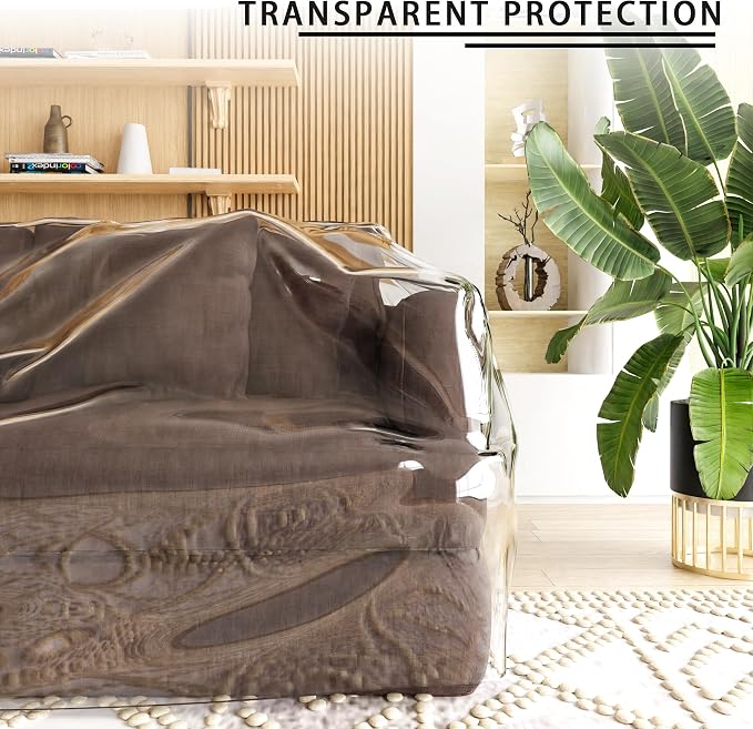 Imperius Clear Thick Heavy Duty Water Resistant Sofa/Couch Cover,Waterproof Plastic Shield Covers for Couch，Vinyl Sofa Cover to Prevent Scratching by Dogs and Cats