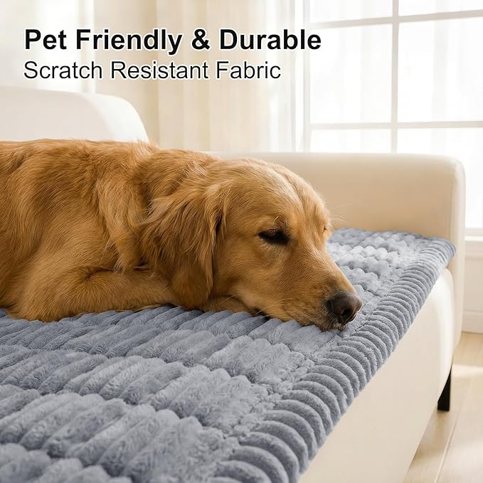 Smiry Couch Cover for Dogs, Non Slip Washable Sofa Protector for Pets, Soft Furniture Cover for Pet, Stylish Sofa Covers, Cozy Protect Against Fur, Dirt & Everyday Messes (Grey, 43" x 82.7")