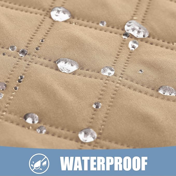 Smiry Waterproof Dog Bed Cover Pet Blanket, Soft Washable Dog Blanket for Furniture Bed Couch Sofa Reversible, Checkered (40"x70", Camel/Camel)