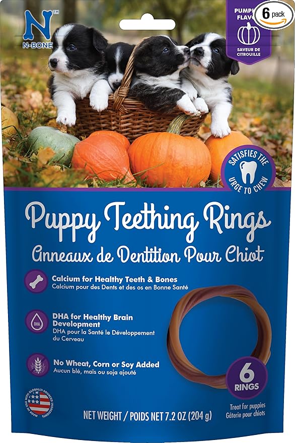 N-Bone Puppy Teething Ring Pumpkin Flavor 7.2 OZ/(6 Pack)
