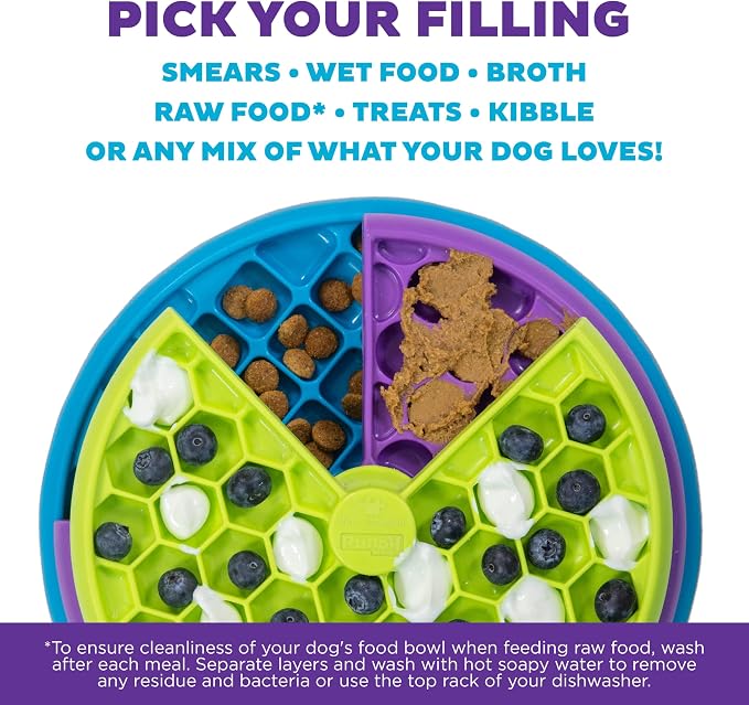 Outward Hound by Nina Ottosson Lickin’ Layers 3-in-1 Interactive Dog Feeder Puzzle, Lick Mat & Slow Feeder Bowl - Mental Stimulation Toy for Medium & Large Dogs, 2 Cup Capacity, 10.4 in x 2.8 in