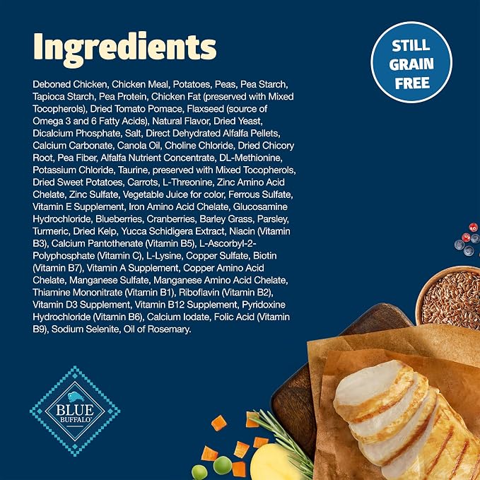 Blue Buffalo Freedom Grain-Free Small Breed Dry Dog Food, Supports High Energy Needs, Made in the USA with Natural Ingredients, Chicken & Potatoes, 11-lb Bag