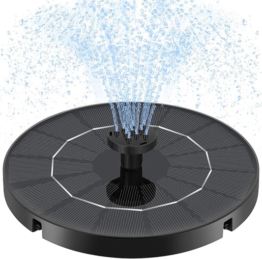 3.5W Solar Water Fountain, Upgraded Version Solar Fountain for Bird Bath, with 6 Nozzles & Fixed Pipes, Silent Floating Solar Water Pump for Bird Baths, Gardens, Ponds, Fish Tank, Outdoor