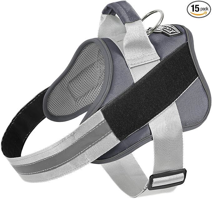 Dog Harness, No-Pull Reflective Dog Vest, Breathable Adjustable Pet Harness with Handle for Outdoor Walking - No More Pulling, Tugging or Choking