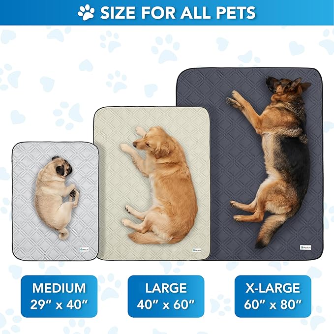 PetAmi Dog Cooling Mat, Waterproof Self Cooling Dog Pad with Non-Slip Backing, Q-Max >4.0 Pet Cooling Mat for Crate, Couch, Kennel & Car, Indoor Outdoor Summer Use, Beige, 40x60