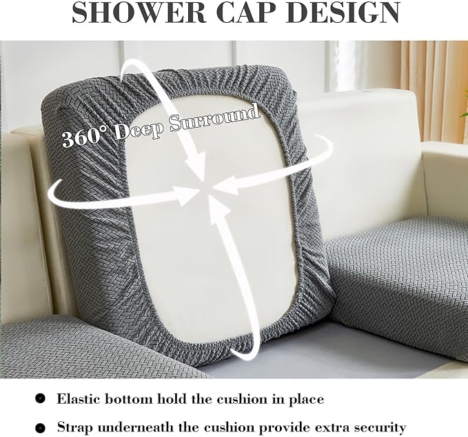 Sofa Covers Couch Covers for Sofa Pet Friendly Couch Cushion Covers Universal Sofa Covers Washable Stretch Slipcovers for Sectional Sofa (Texture Gray,Headrest Cover)