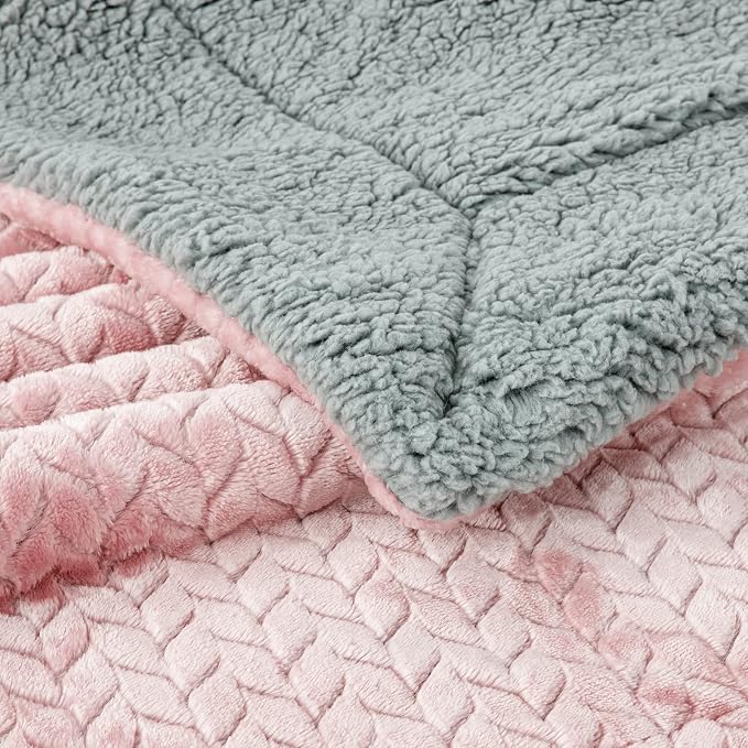 Fuzzy Blanket or Fluffy Blanket for Baby Girl or boy, Soft Warm Cozy Coral Fleece Toddler, Infant or Newborn Receiving Blanket for Crib, Stroller, Travel, Outdoor (32" x 40", MD-Sakura Pink)