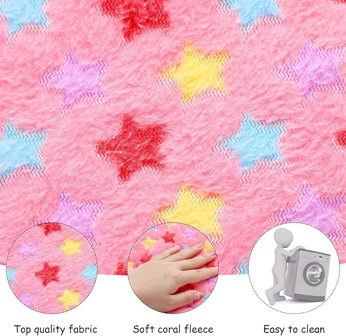 Jetec 4 Piece Guinea Pig Blankets 10 x 11 Inch Absorbent Washable Small Animal Fleece Bedding Reusable Pet Pee Sleep Mat Pad Cover for Chinchilla Hamster Ferret Rabbit
