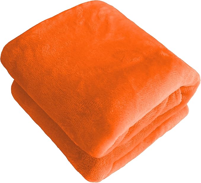 iMaylex Soft Puppy Flannel Fleece Blanket for Pet Dog Cat, Plush Microfiber, Cozy and Lightweight, Orange, Pet, 27 x 39 inch (70 x 100 cm)