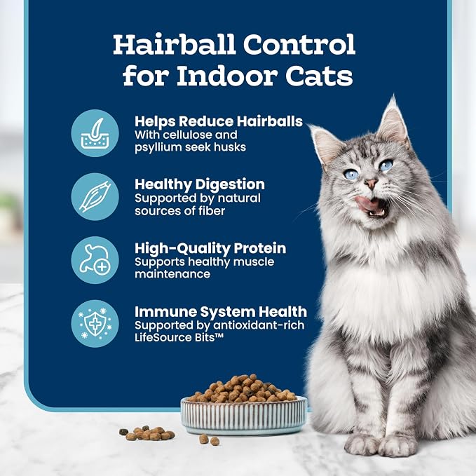 Blue Buffalo Tastefuls Chicken & Brown Rice Recipe Adult Dry Cat Food Hairball Control, Real Chicken First, Deliciously Healthy Natural Cat Food, Supports Digestive Care and Coat Health, 15 lbs.