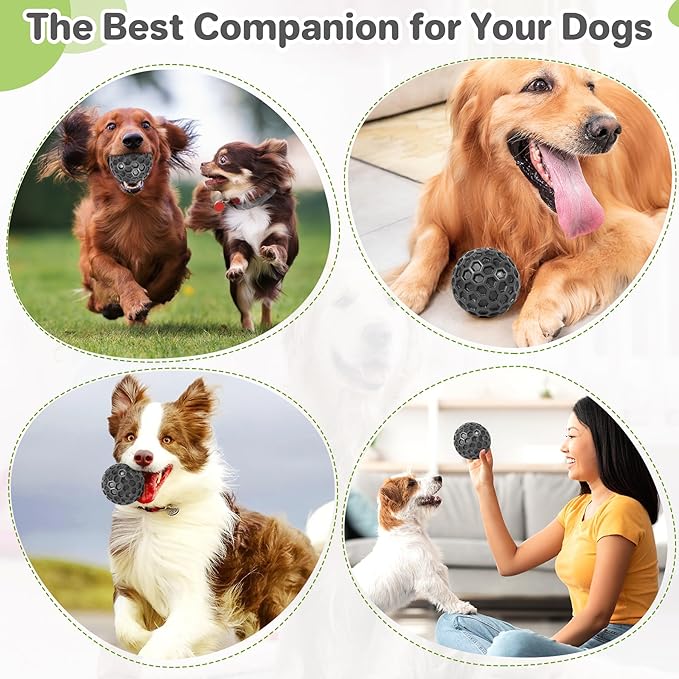 DISSKNIC Indestructible Squeaky Dog Balls, Dog Toys for Aggressive Chewers Large Breed for Relieving Anxiety, Tough Dog Chew Toys Balls for Aggressive Chewers, Outdoor Squeaky Dog Toys for Large Dogs