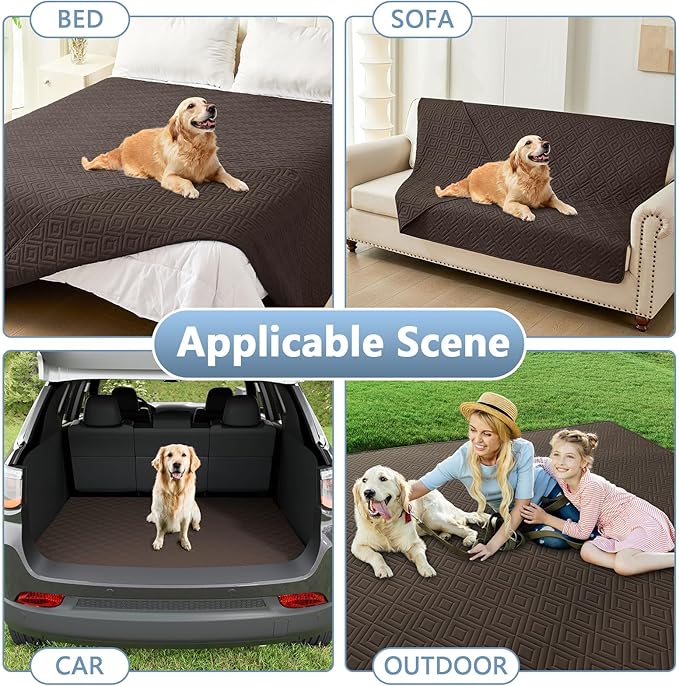 hyha Waterproof Dog Blanket, Soft Dog Bed Cover Pet Blankets, Waterproof Sofa Couch Cover for Dogs Washable, Reversible Pet Couch Covers for Sofa Furniture (40x70 Inch, Chocolate/Chocolate)