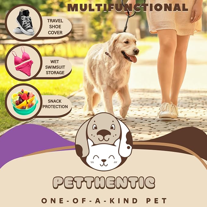 PETTHENTIC Biodegradable Dog Poop Bags with Leash Holder & Dispenser, 240 Count - Lavender Scented, Extra Thick Leak-Proof Cornstarch Waste Bags for Dogs, 16 Rolls, Eco-Friendly Compostable