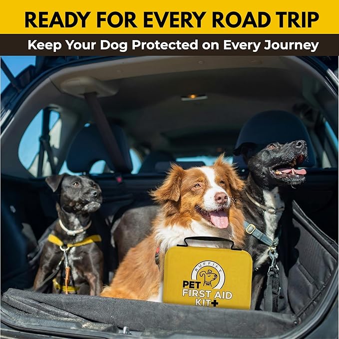 Dog and Cat First Aid Kit – Vet Approved, 74 Essential Items Pet Emergency Kit Accessories for Car, Travel, Hunting, Hiking & Camping Gear with Mini Pouch for Home, Office & Outdoor Adventures