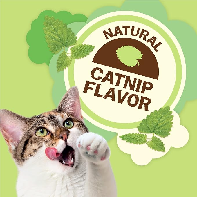 Friskies Purina Made in USA Facilities, Natural Cat Treats, Party Mix Natural YUMS Catnip Flavor - 20 Ounce (Pack of 2)