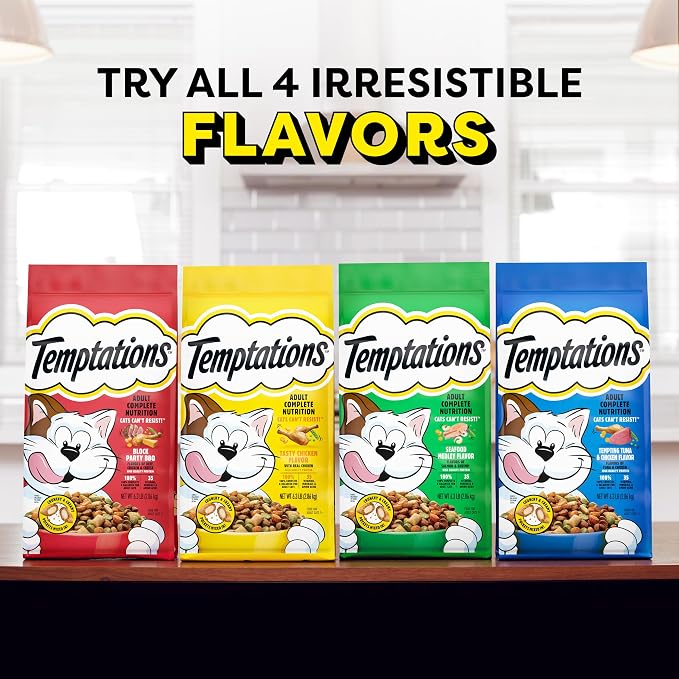 Temptations Seafood Medley Flavor Adult Dry Cat Food, 6.3 lb. Bag (Pack of 3)