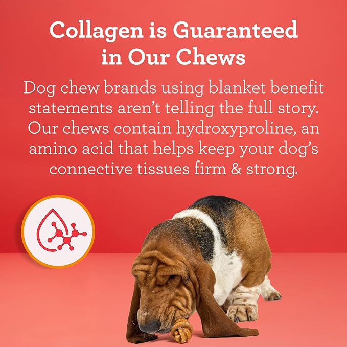 DreamBone CollaYUMS Knots Plus Collagen Chews for Dogs, 14 Count, Treat Your Dog to Rawhide-Free Chews Made with Chicken, Vegetables and Peanut Butter