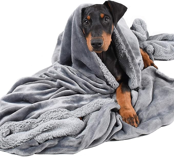 Dog Blankets for Large Dogs, Super Soft Warm Sherpa Fleece Plush Doggie Blankets and Throws for Small Medium Puppy Doggy Pet Cats，50x60 inches