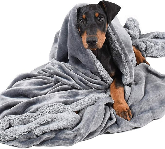 Dog Blankets for Large Dogs, Super Soft Warm Sherpa Fleece Plush Doggie Blankets and Throws for Small Medium Puppy Doggy Pet Cats，50x60 inches