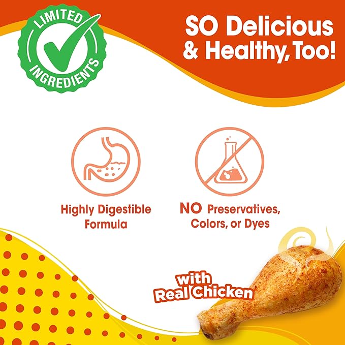 Nylabone Nubz Natural Dog Chew Treats for Large Dogs, Long Lasting Dog Chew Bones Made in the USA, Chicken Flavor Breath Freshener Dental Chews, Large Dog Bones for Dogs Over 30 lbs. (8 Count)