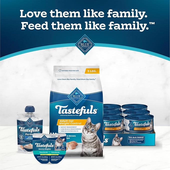 Blue Buffalo Tastefuls Chicken & Brown Rice Recipe Adult Dry Cat Food Weight Control, Real Chicken First, Deliciously Healthy Natural Cat Food, Supports Digestive Care and Coat Health, 7 lbs.