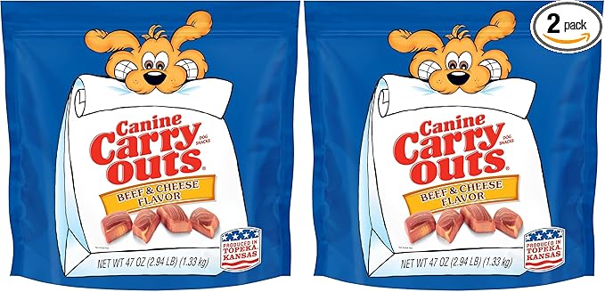 Canine Carry Outs Dog Treats, Beef & Cheese Flavor, 47 Ounce (Pack of 2)