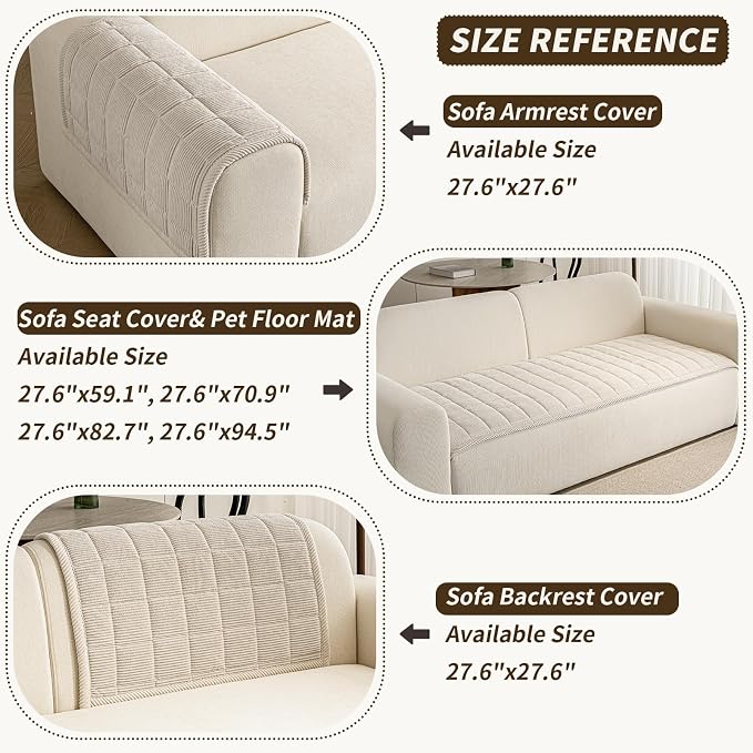 Couch Covers for Dogs Washable, Non Slip Couch Covers for Loveseat Sofa Pet Friendly, Soft Fuzzy Sofa Covers for Pet, Dog Couch Cover Furniture Protector(1PC,Beige White,27.6"x94.5")