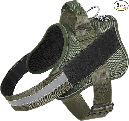 Dog Harness, No-Pull Reflective Dog Vest, Breathable Adjustable Pet Harness with Handle for Outdoor Walking - No More Pulling, Tugging or Choking