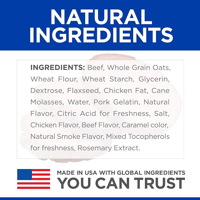 Hill's Natural Jerky Strips Dog Treats, Beef, 7.1 oz. Bag (Pack of 12)