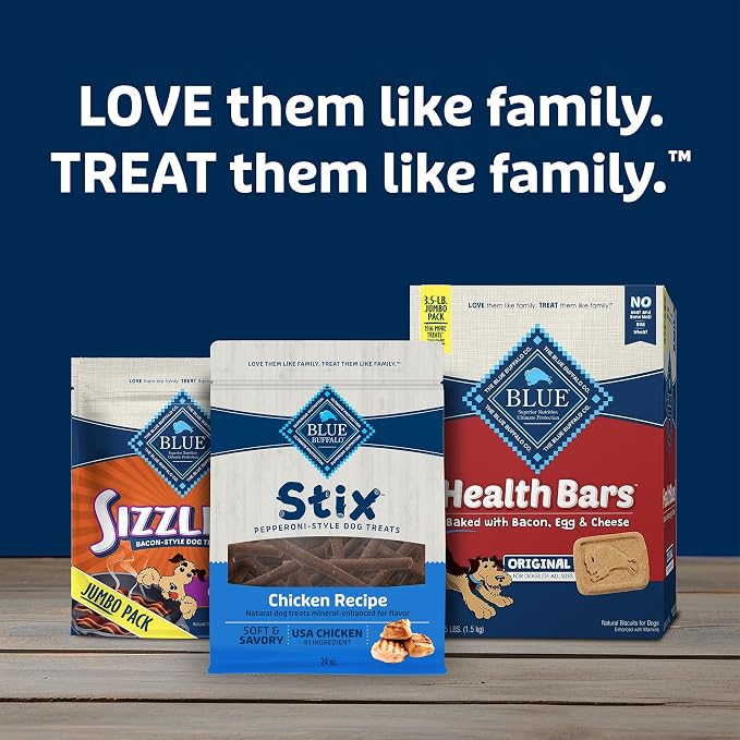 Blue Buffalo Chicken Stix Pepperoni-Style Dog Treats, Soft & Meaty Dog Snacks Made in the USA with Real Chicken & Natural Ingredients and Enhanced with Vitamins, Minerals, & Other Nutrients, 24 oz.