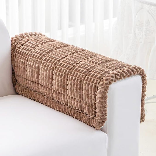 Couch Cover for Dogs Washable, Non-Slip Pet Couch Covers for Sofa, Fuzzy Dog Couch Cover Blanket, Thick, Soft, Plush Couch Cushion Covers for Sofa Protector (Coffee, 27.6" x 27.6"/70 x 70cm)